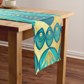 Blauw Gouden Bloem Mandala Korte Tafelloper (Voorbeeld)