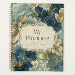 Blauw Gouden Bloemendagelijkse Planner Studie Orga