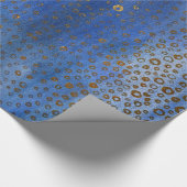 Blauw Gouden Cirkels Inpakpapier (Hoek)