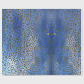 Blauw Gouden Cirkels Inpakpapier (Vlak)