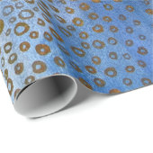 Blauw Gouden Cirkels Inpakpapier (Rol Hoek)