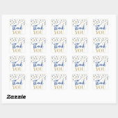 Blauw Gouden Confetti Dank u Favor Sticker (Vel)