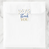 Blauw Gouden Confetti Dank u Favor Sticker (Tas)