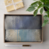 Blauw Gouden Damast Decoupage Abstracte Textuur Tissuepapier (Geschenk)
