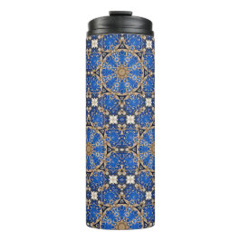 Blauw Gouden Decoratief Thermosbeker
