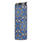 Blauw Gouden Decoratief Thermosbeker (Gedraaid links)