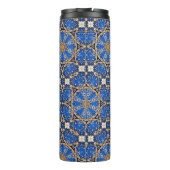 Blauw Gouden Decoratief Thermosbeker (Achterkant)