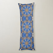 Blauw Gouden Decoratieve Body Kussen (Achterkant (Verticaal))