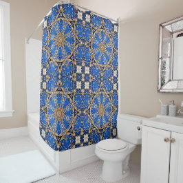 Blauw Gouden Decoratieve Douchegordijn