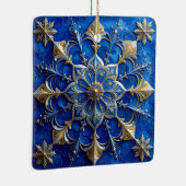 Blauw Gouden Decoratieve Kerst Ornament (Rechts)