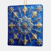Blauw Gouden Decoratieve Kerst Ornament (Links)