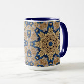 Blauw Gouden Decoratieve Mok (Voorkant rechts)