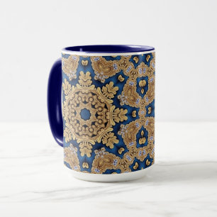 Blauw Gouden Decoratieve Mok