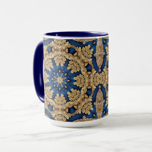 Blauw Gouden Decoratieve Mok