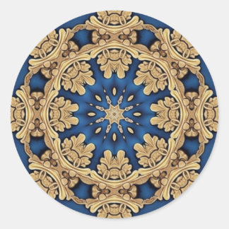 Blauw Gouden Decoratieve Sticker
