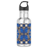 Blauw Gouden Decoratieve Waterfles (Voorkant)