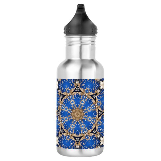 Blauw Gouden Decoratieve Waterfles (Rechts)
