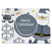 Blauw Gouden Denim Kerstman Sinterklaas Persoonlij