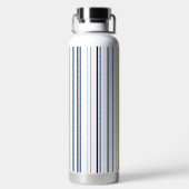 Blauw-gouden en witte-band kleurenstrepen waterfles (Achterkant)