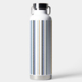 Blauw-gouden en witte-band kleurenstrepen waterfles (Voorkant)