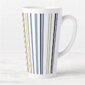Blauw-gouden en witte-band kleurenstripes koffie M Latte Mok (Rechts)