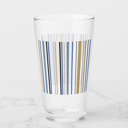 Blauw-gouden en witte band kleurenstrips van glas (Achterkant)