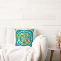 Blauw Gouden Fantasie Mandala