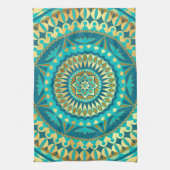 Blauw Gouden Fantasie Mandala Theedoek (Verticaal)