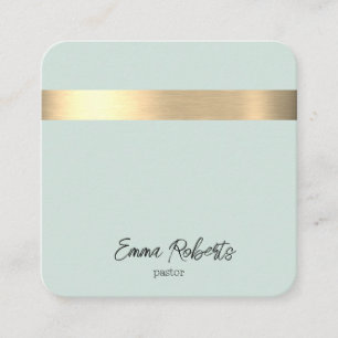 Blauw Gouden Folie Rustieke Faux Jezus Christus Pa Vierkante Visitekaartje