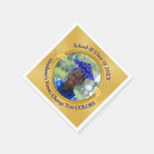 Blauw Gouden Foto Gepersonaliseerd, Afstuderen ser Servet (Hoek)