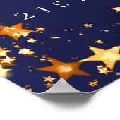 Blauw gouden foto sterren 2 personen verjaardag we poster (Hoek)