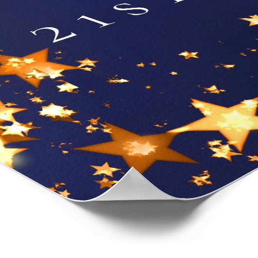 Blauw gouden foto sterren 2 personen verjaardag we poster (Hoek)