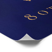 Blauw gouden foto sterren welkom verjaardag poster (Hoek)