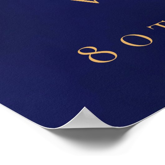 Blauw gouden foto sterren welkom verjaardag poster (Hoek)