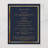 Blauw gouden fotoelegant begrafenisprogramma (Achterkant)