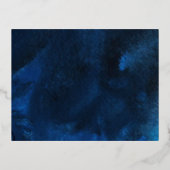 Blauw Gouden Galaxy Agaat Bruiloft SAVE THE DATE Folie Uitnodiging Briefkaart (Achterkant)