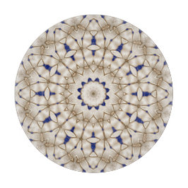 Blauw Gouden Geometrische Bloemensnijplank Snijplank