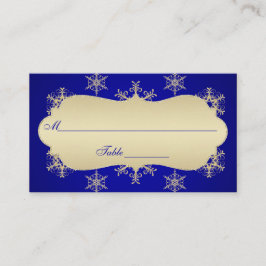 Blauw, Gouden Glitter LOOK Sneeuwvlokken Plaatskaa Plaatskaartje