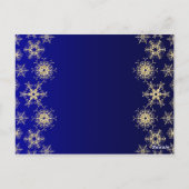 Blauw, Gouden Glitter Sneeuwvlokken Tafelnummer Ka (Achterkant)