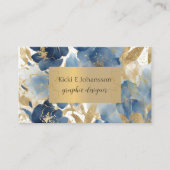 Blauw Gouden Glitter Visitekaartje (Voorkant)