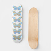 Blauw Gouden Glitter Vlinders Persoonlijk Skateboard (Voorkant)