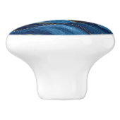 Blauw Gouden Golf Monogram Kunstontwerp Keramische Knop (Zijkant)