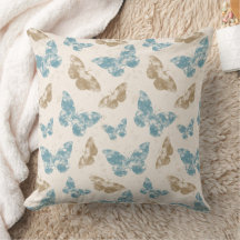 Blauw & Gouden Grunge Waterverf Vlinders