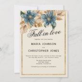 Blauw gouden herfst voorjaar bloemige Herfst in Lo Kaart (Voorkant)