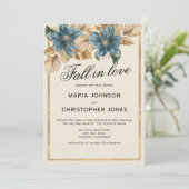 Blauw gouden herfst voorjaar bloemige Herfst in Lo Kaart (Staand voorkant)