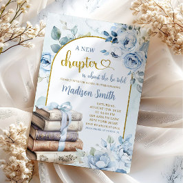 Blauw Gouden Jongens Verhalenboek Thema Baby Showe Kaart