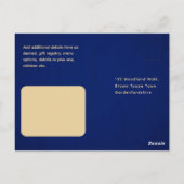 Blauw Gouden Kant Bruiloft RSVP Voor Bijpassende U Briefkaart (Achterkant)