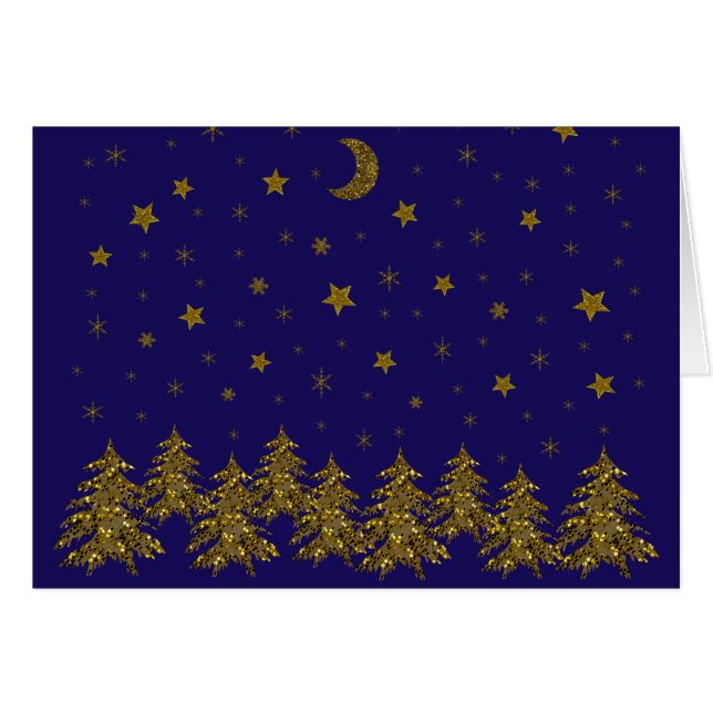 Blauw gouden kerstboom (Voorkant Horizontaal)