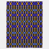Blauw Gouden Kettingschakel Kunstdeken Fleece Deken (Voorkant)