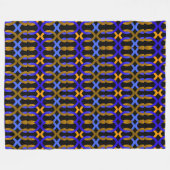 Blauw Gouden Kettingschakel Kunstdeken Fleece Deken (Voorkant (Horizontaal))
